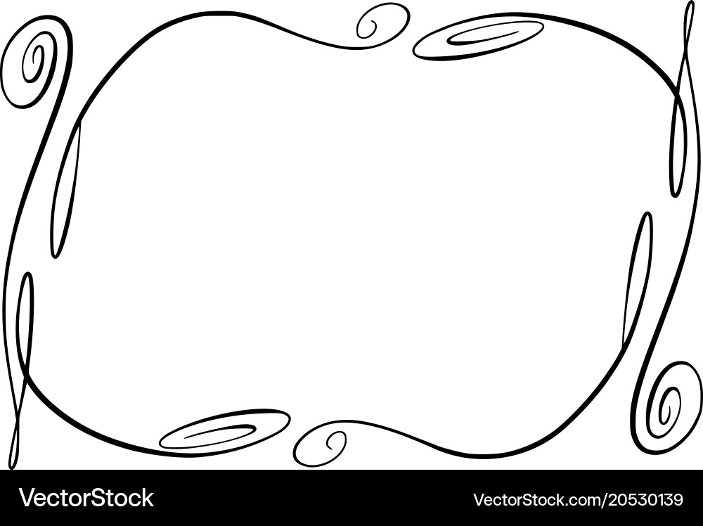 Flourish frame rectangle with squiggles Vector Image