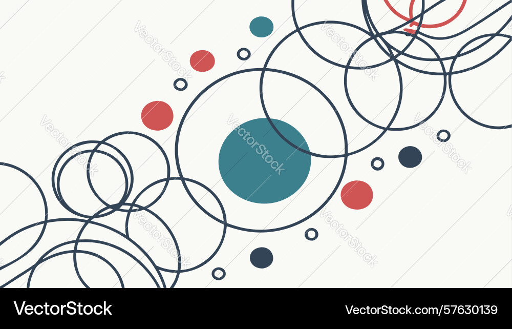 Interlocking abstract circles pattern fluid vector image