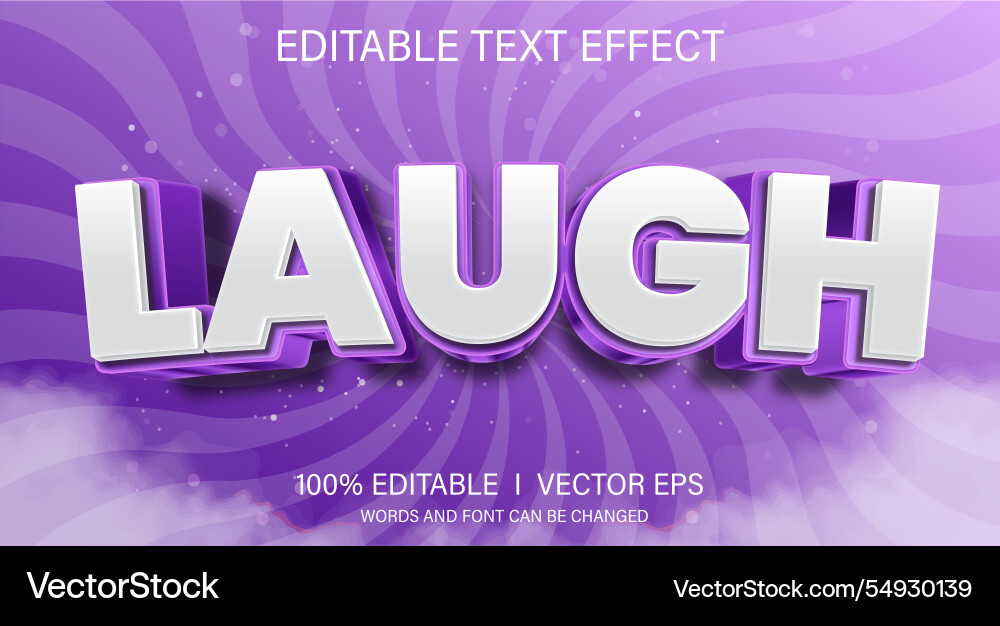 Laugh 3d text effect with modern style design Vector Image