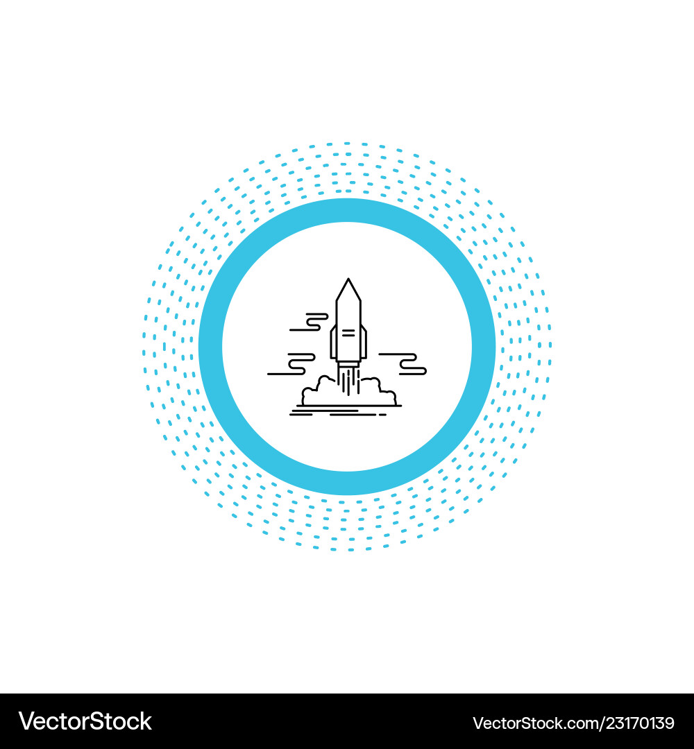 Launch publish app shuttle space line icon Launch publish app shuttle space line icon vector image