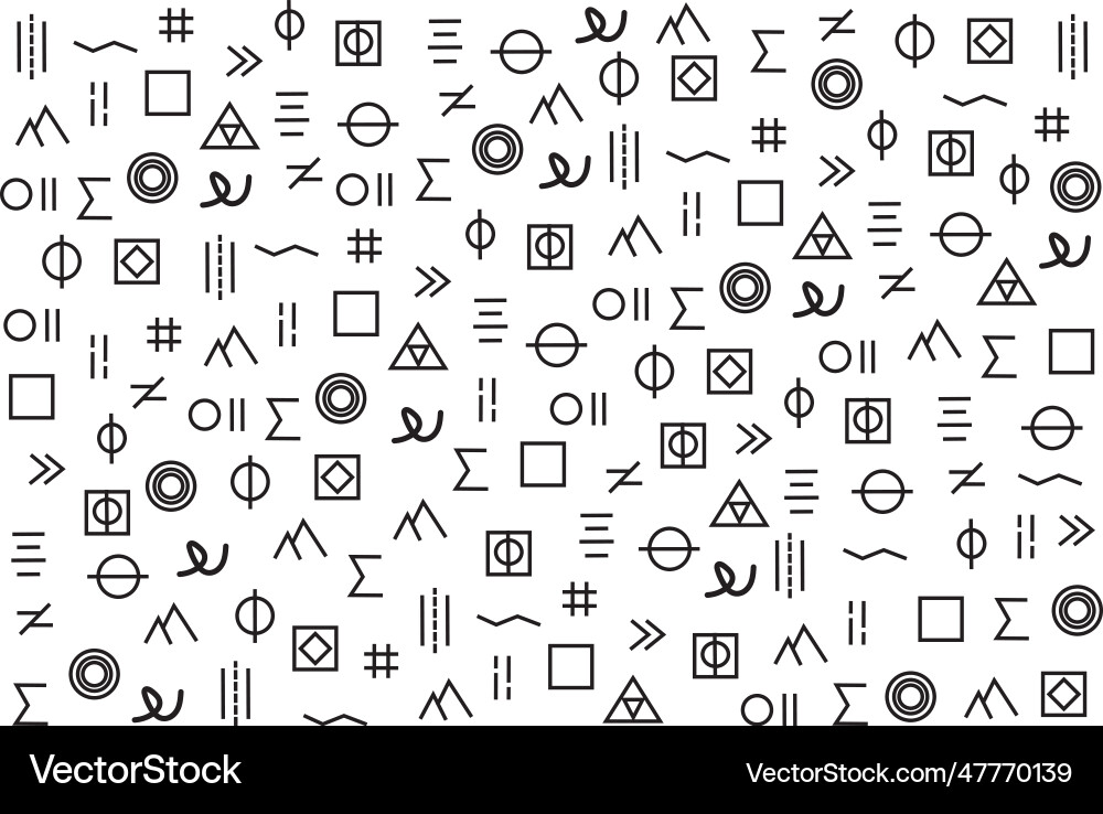 Line of the alchemy symbol pattern background Vector Image
