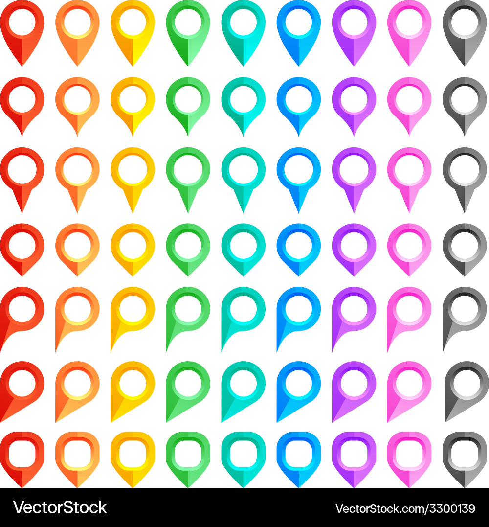 Map pins pointer set Vector Image