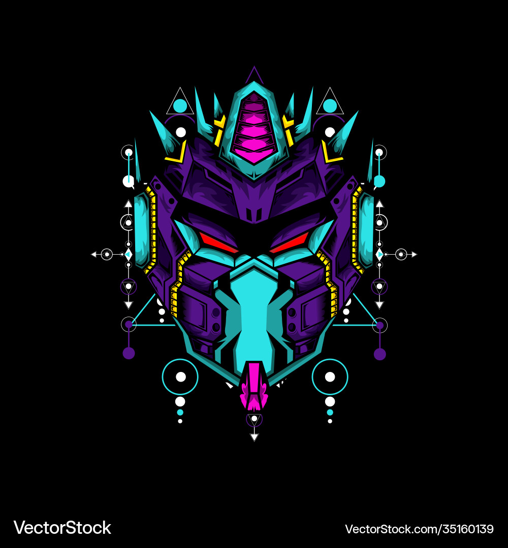 Mecha mask with geometrical pattern Mecha mask with geometrical pattern vector image