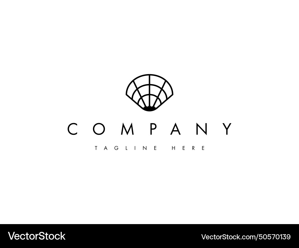 Minimal sea shell line logo design Royalty Free Vector Image