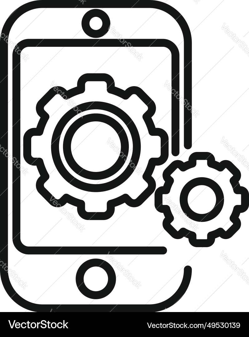 Mobile phone interface icon outline api Mobile phone interface icon outline api vector image
