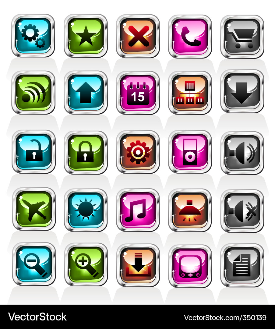 Modern Web Icons Set Vector Image