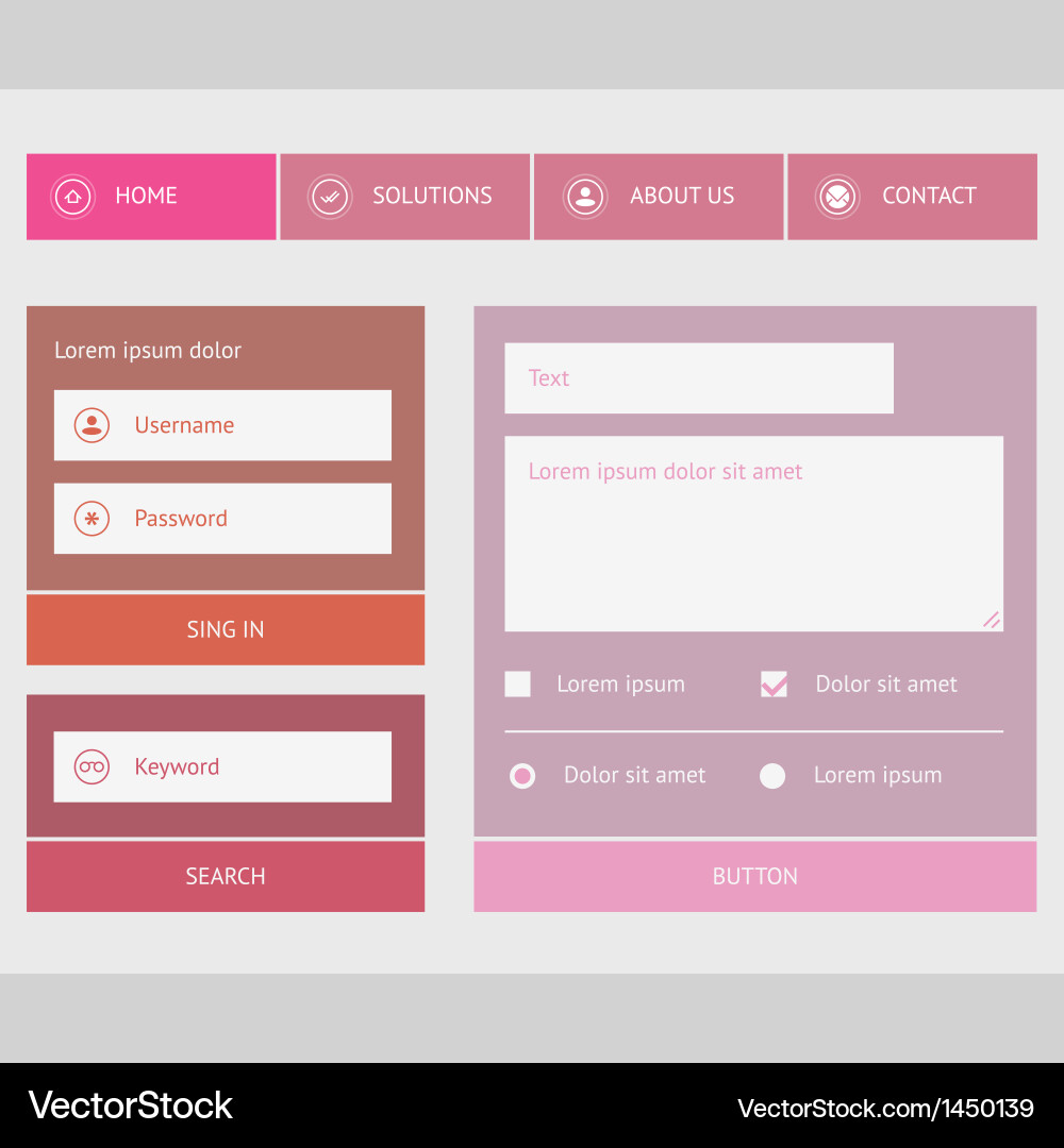 New web forms components Vector Image