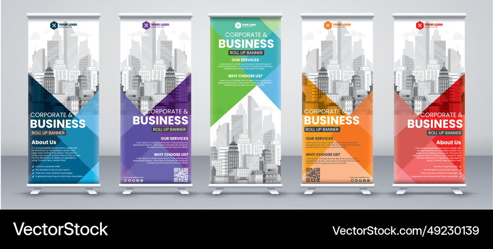 Print ready roll up banner design template Vector Image