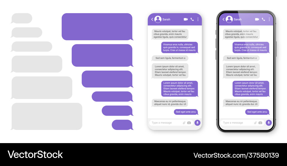 Realistic smartphone with messaging app blank sms Realistic smartphone with messaging app blank sms vector image