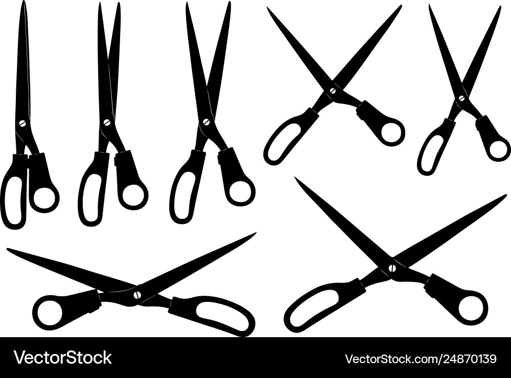 Set different scissors Set different scissors vector image