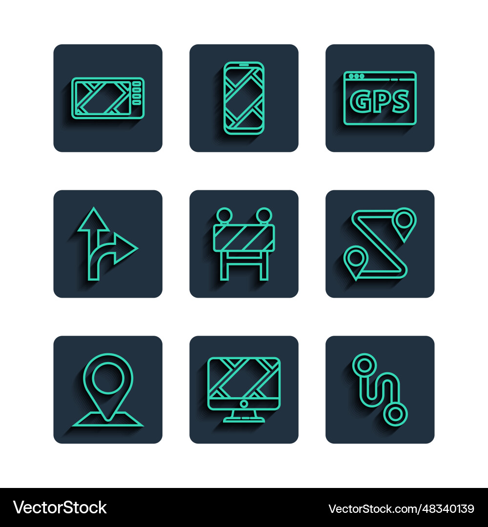 Set line location monitor with marker Set line location monitor with marker vector image