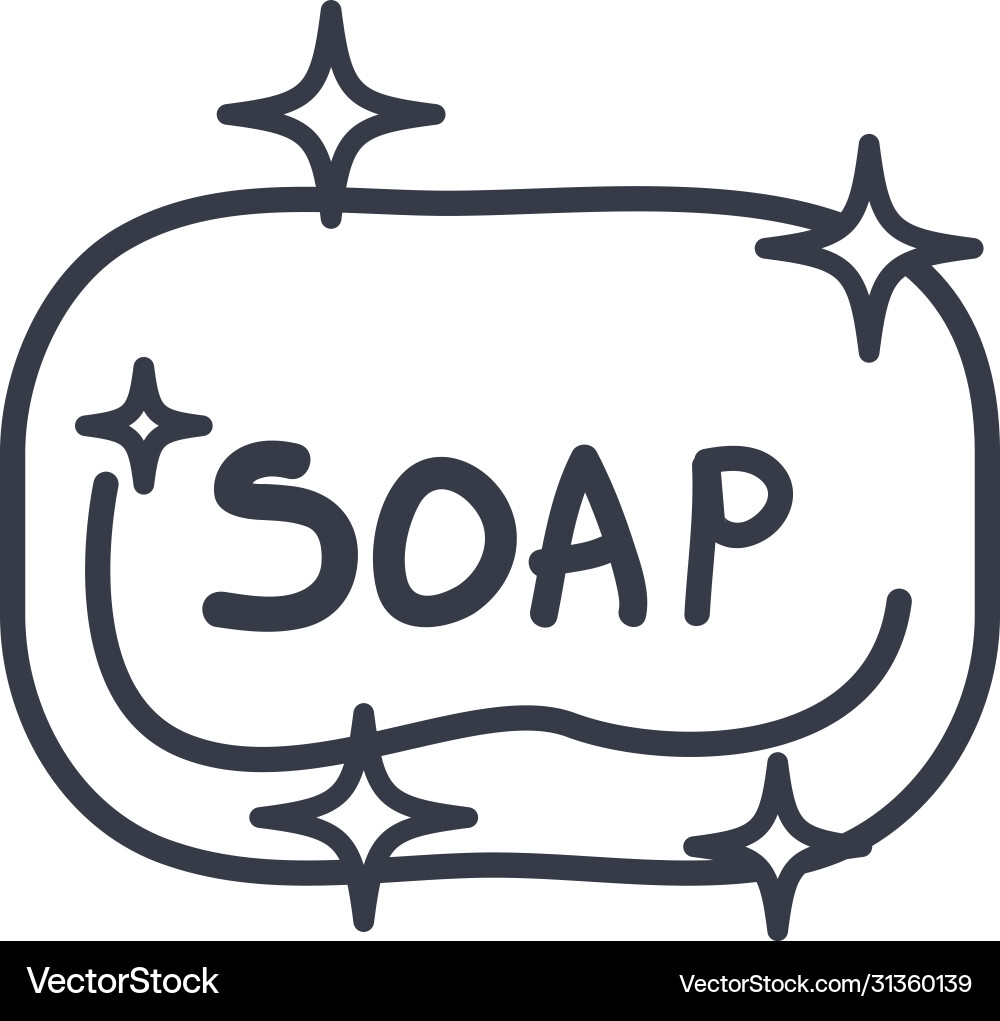 Soap bar line style icon design vector image