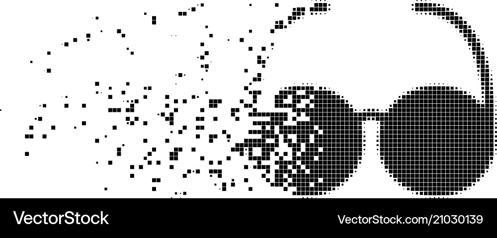Spectacles disintegrating pixel icon Spectacles disintegrating pixel icon vector image