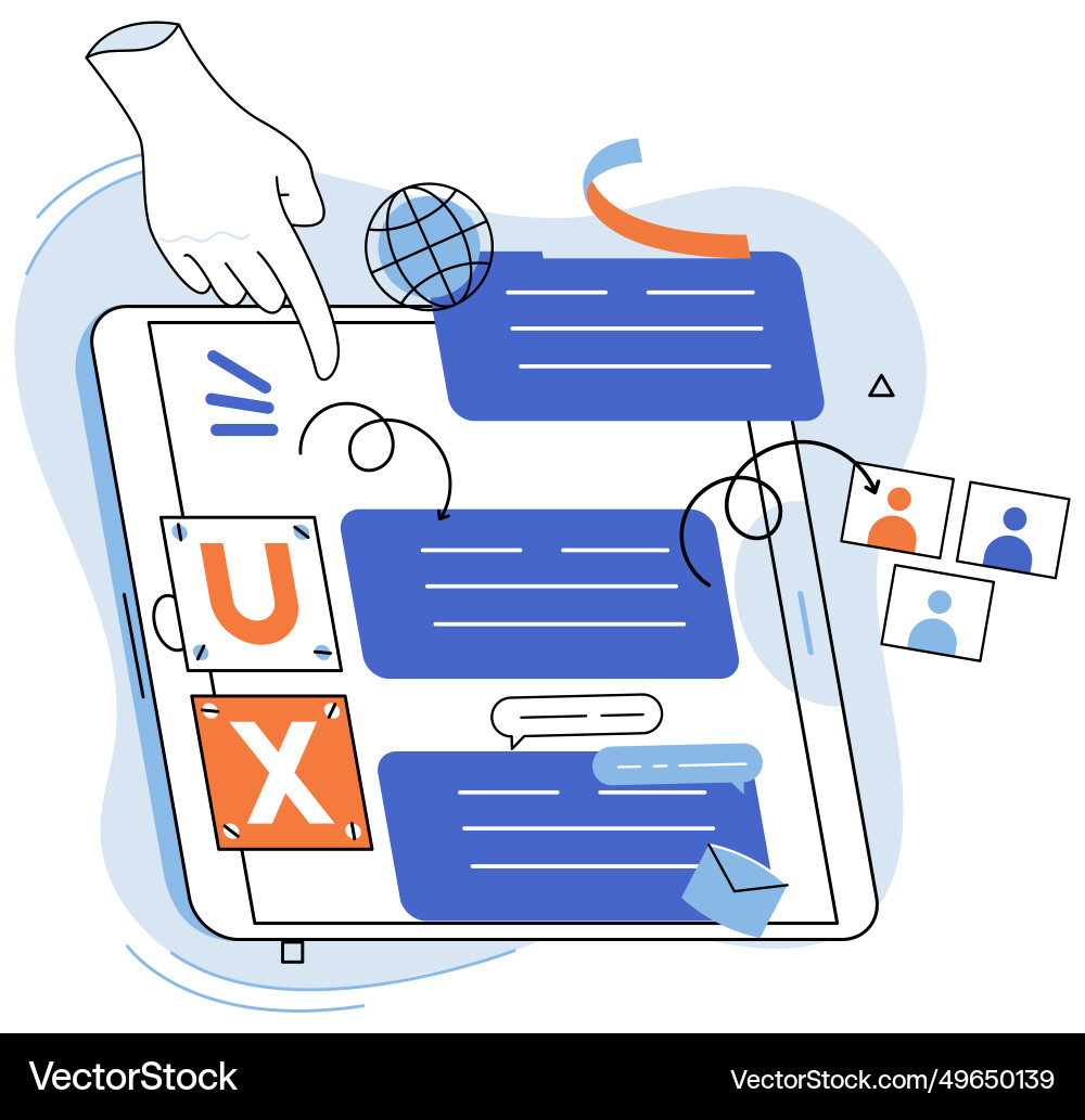 Ux design metaphor user interface gateway Ux design metaphor user interface gateway vector image