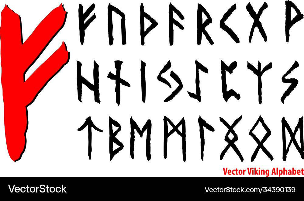 Viking alphabet vector image