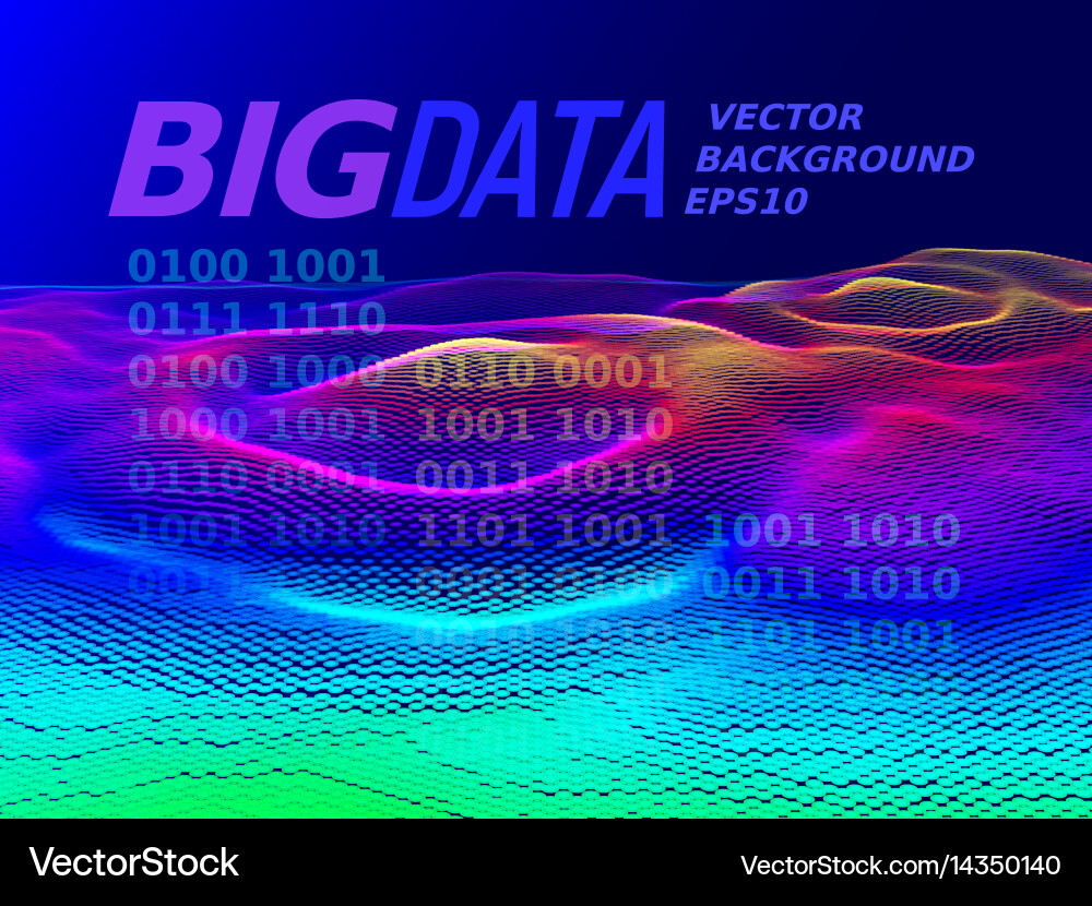 Big data 3d graph Vector Image