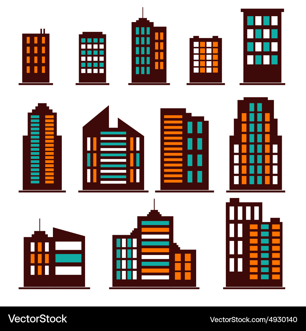 Building Icon Set vector image
