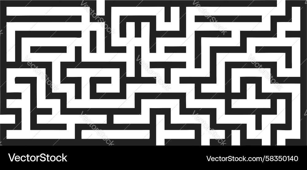 Complex rectangular maze intricate labyrinth Vector Image