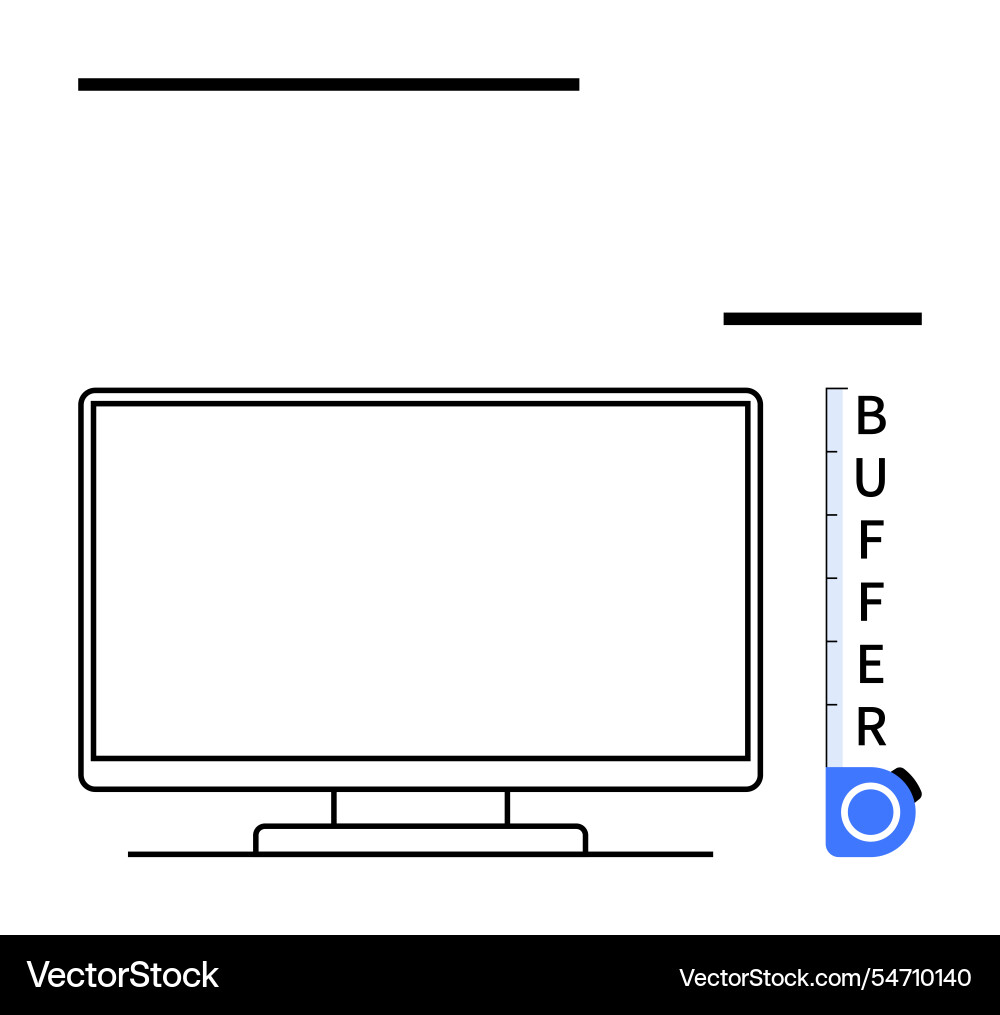 Computer monitor buffering screen with progress Vector Image