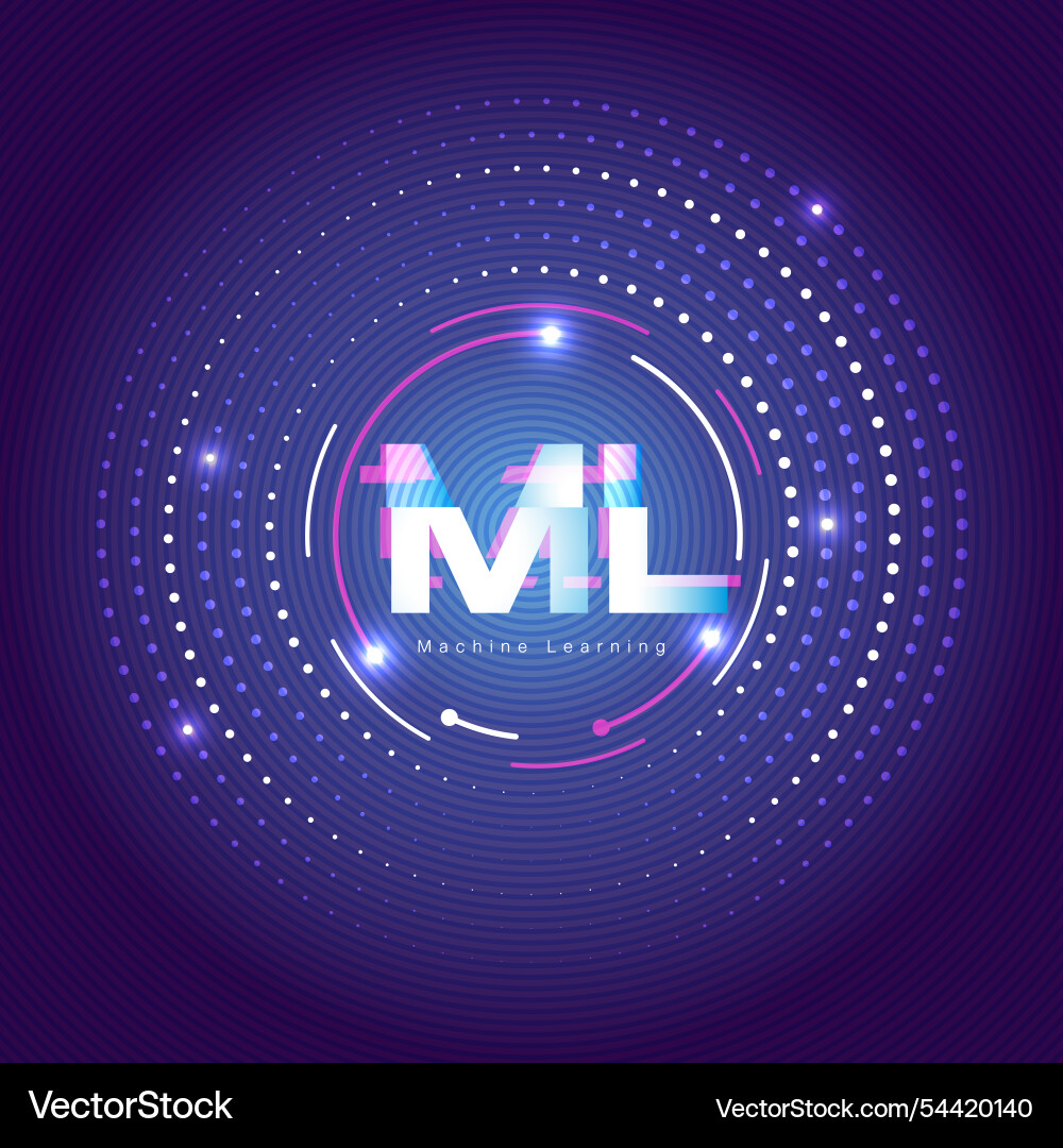 Concept of machine learning ml Concept of machine learning ml Vector Image