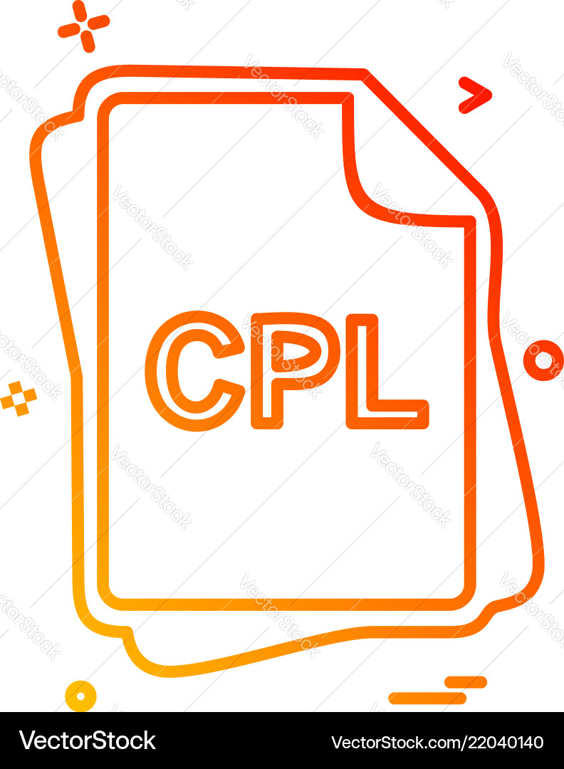 CPL File Type Icon vector image