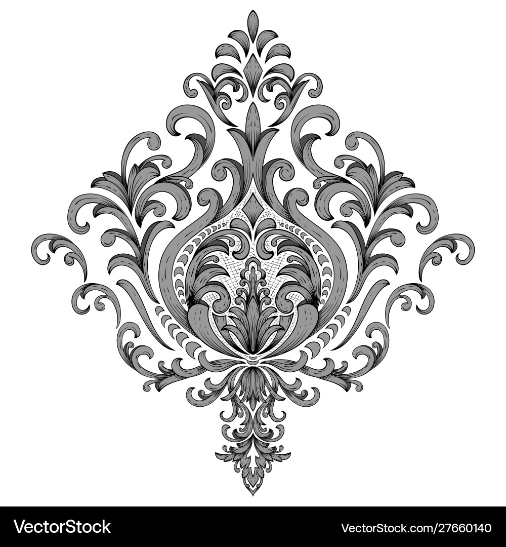 Damask element isolated central Damask element isolated central vector image