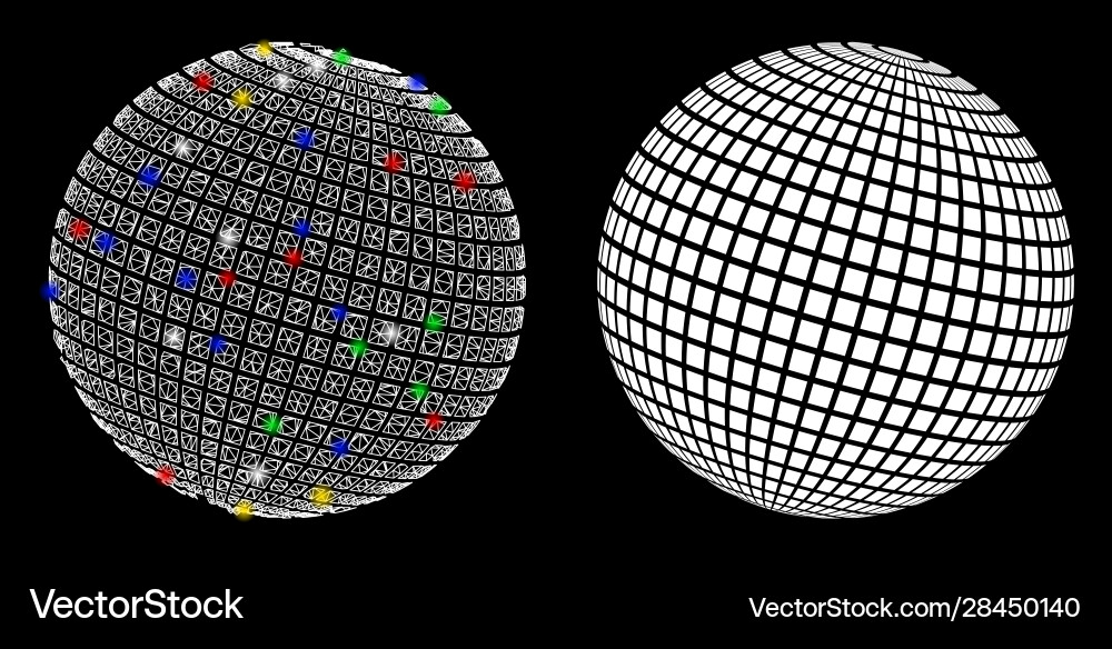 Flare mesh network square dotted abstract sphere Flare mesh network square dotted abstract sphere vector image