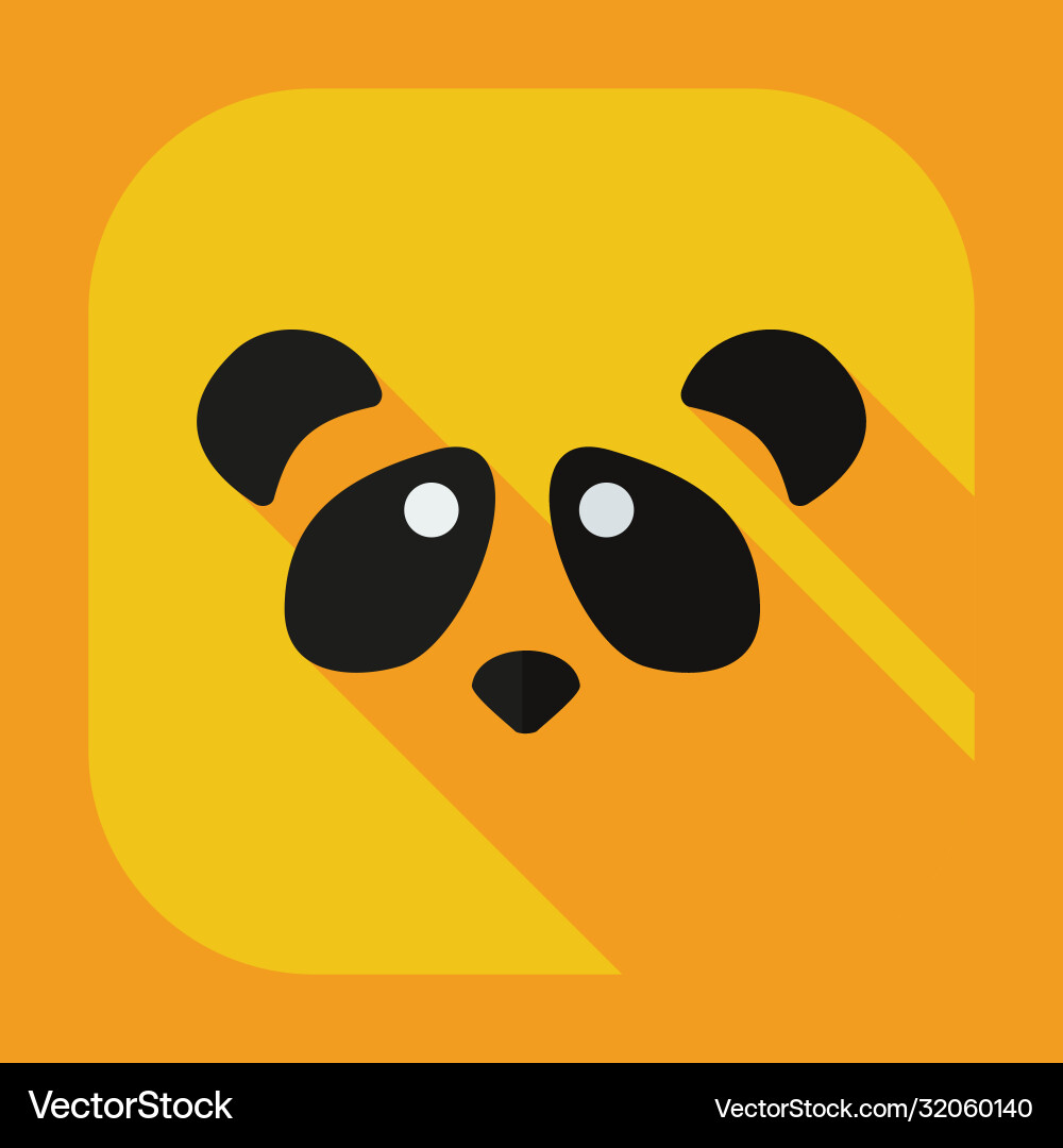 Flat modern design with shadow icons pandas vector image