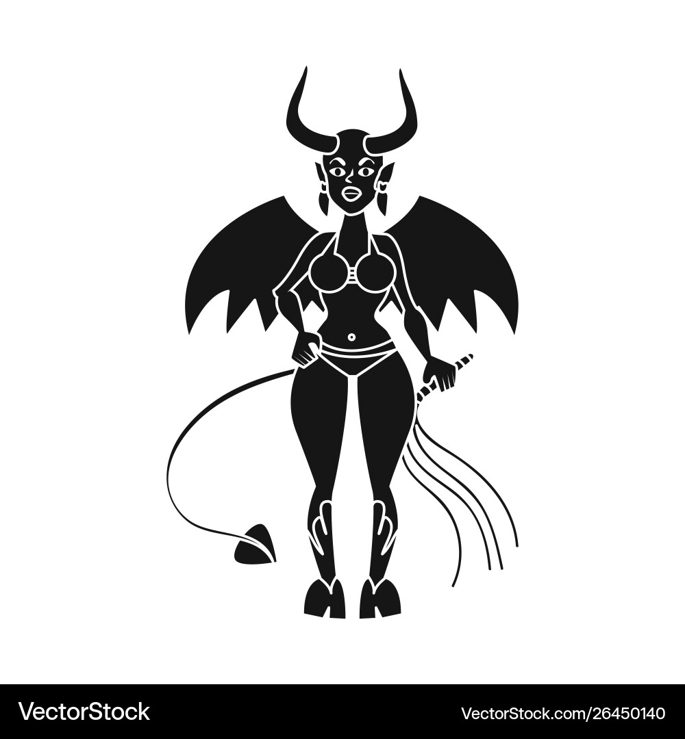 Isolated object devil and girl icon set vector image