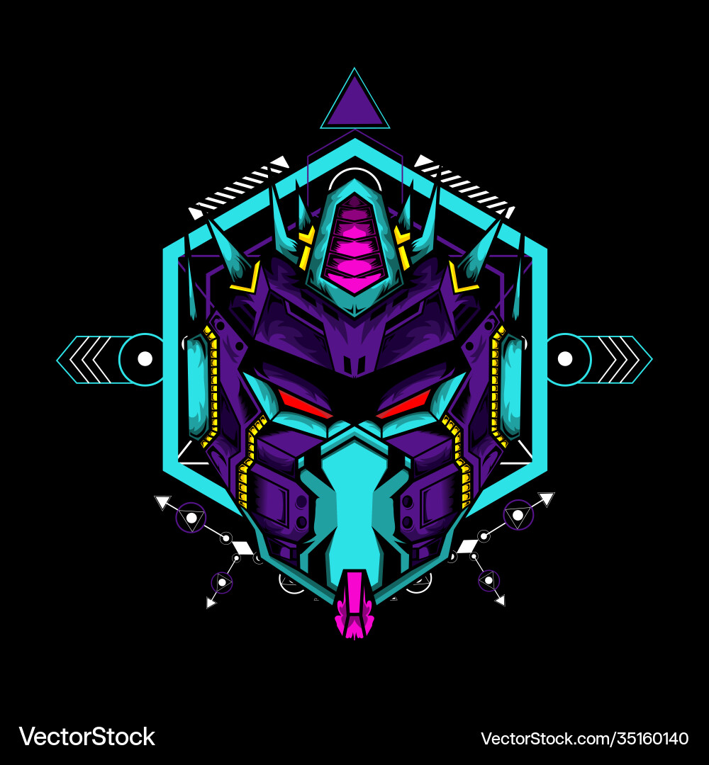 Mecha mask with geometrical pattern Mecha mask with geometrical pattern vector image