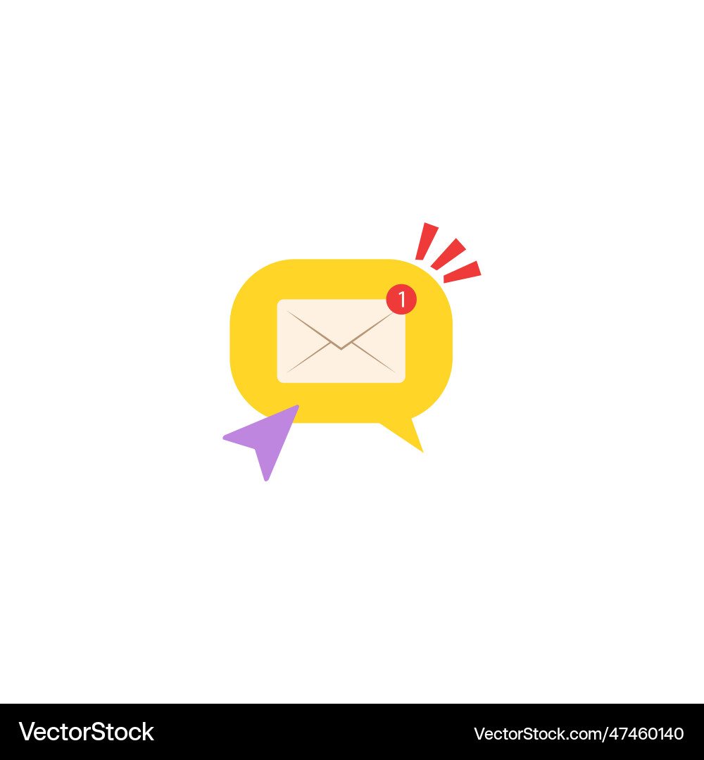 Message icon email with notification Vector Image