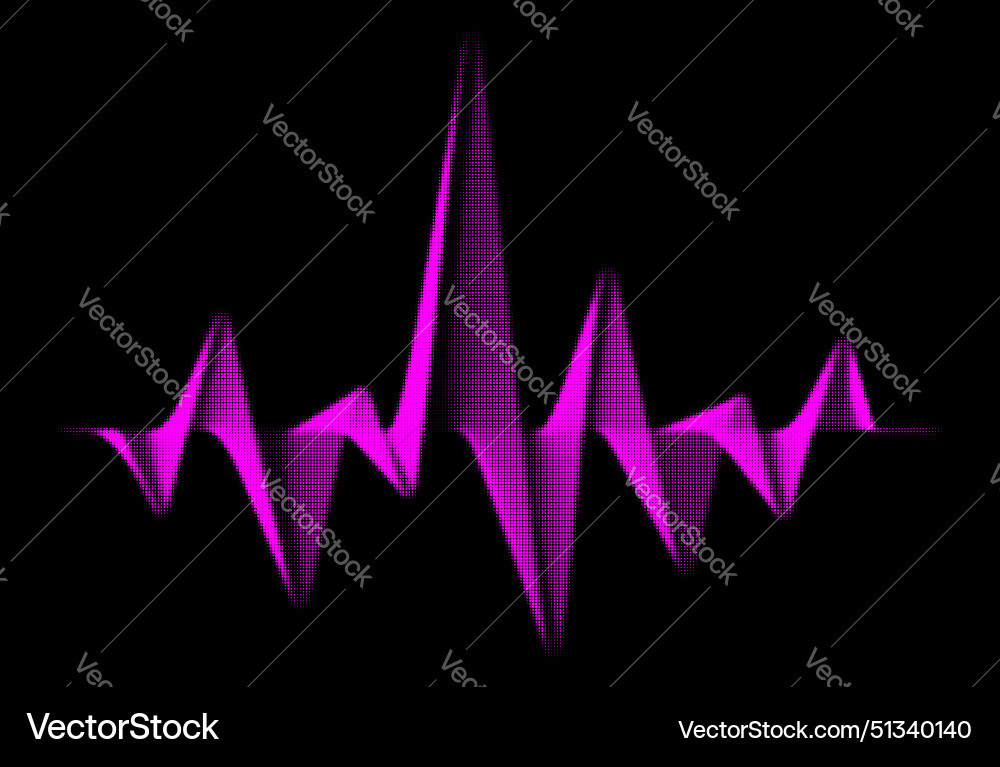 Pulse wave halftone template Vector Image