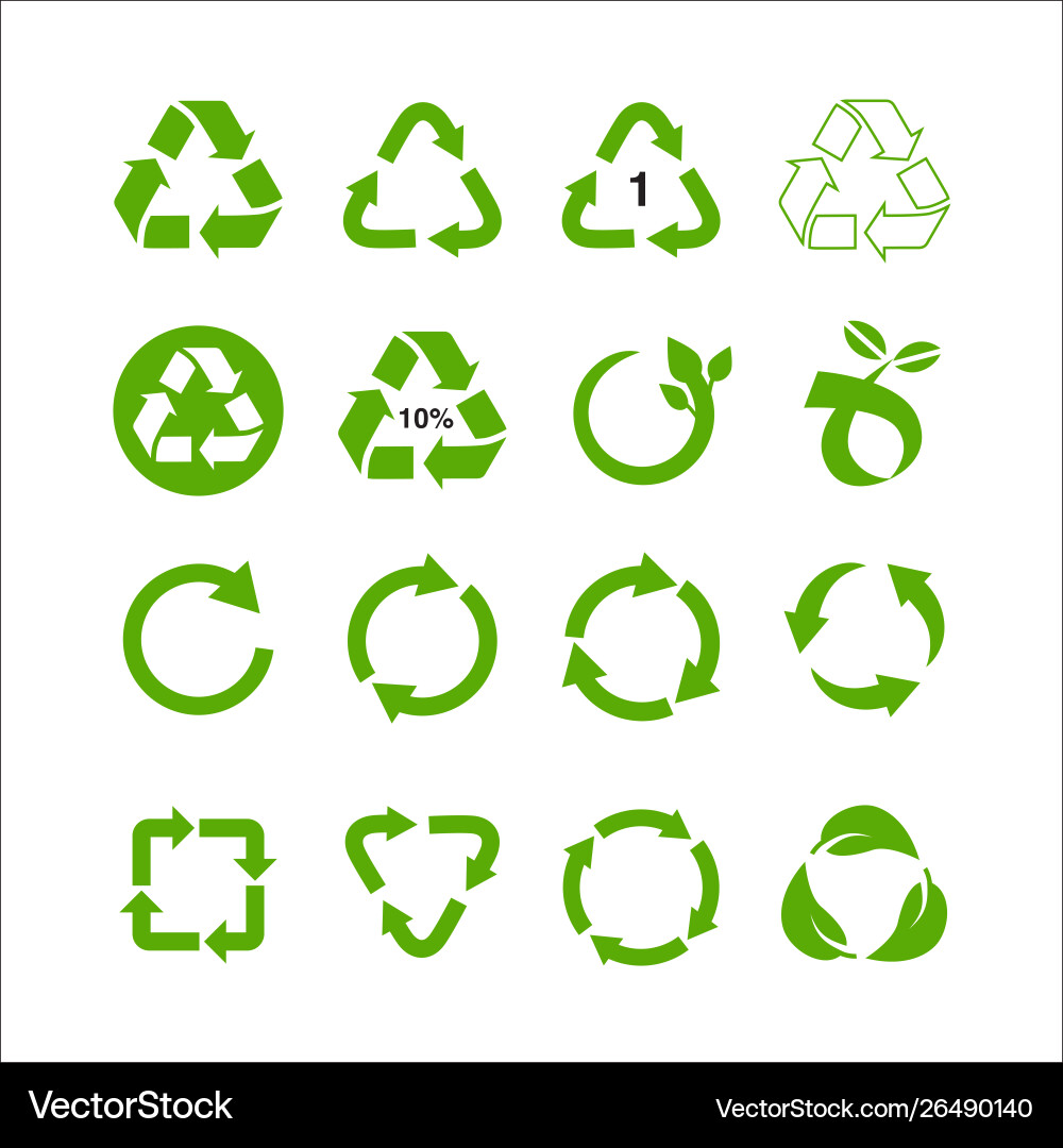 Recycle Icons Set - Circular Collection Vector Image