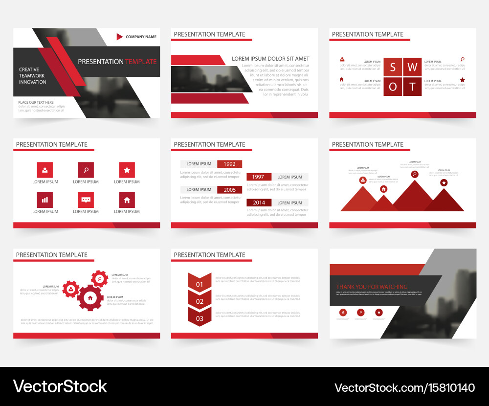 Red Abstract Presentation Templates Vector Image