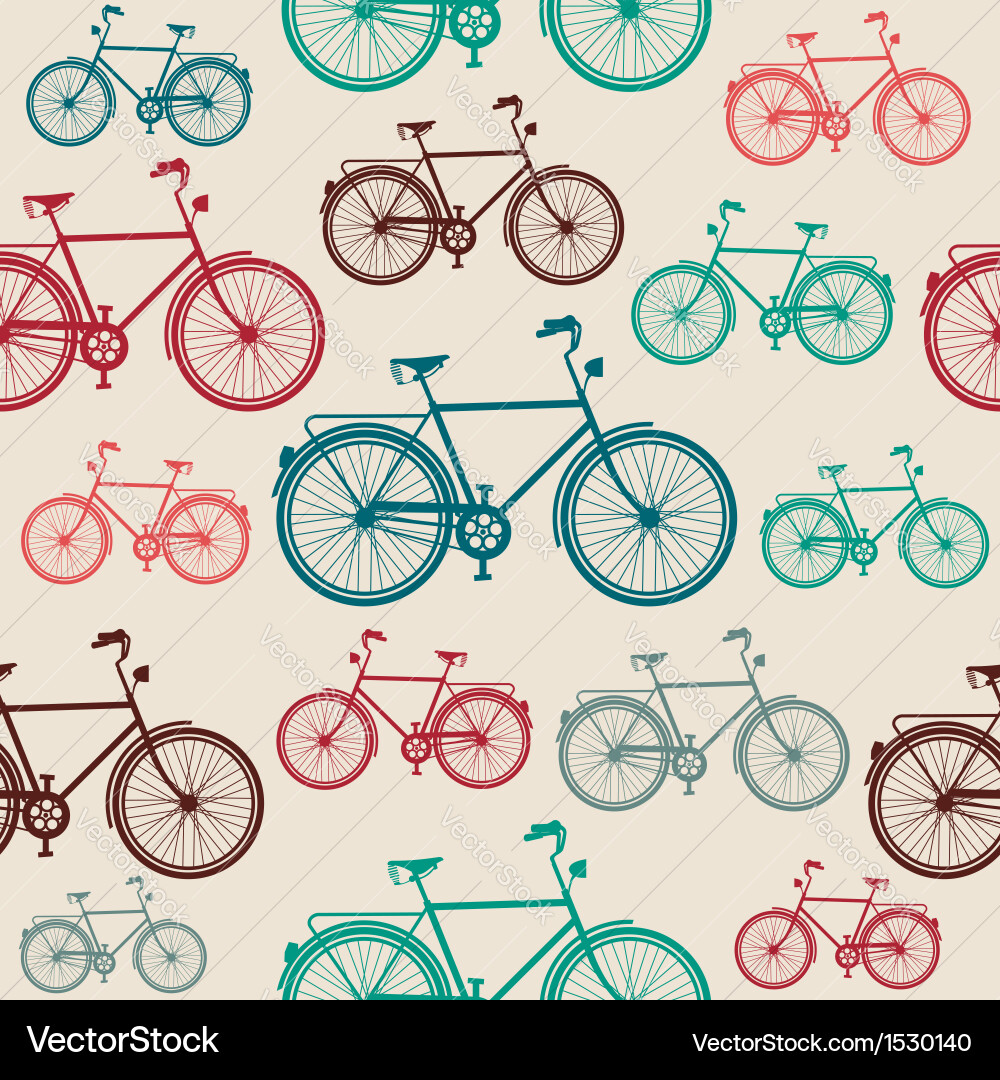Retro Bicycle Seamless Pattern Royalty Free Vector Image