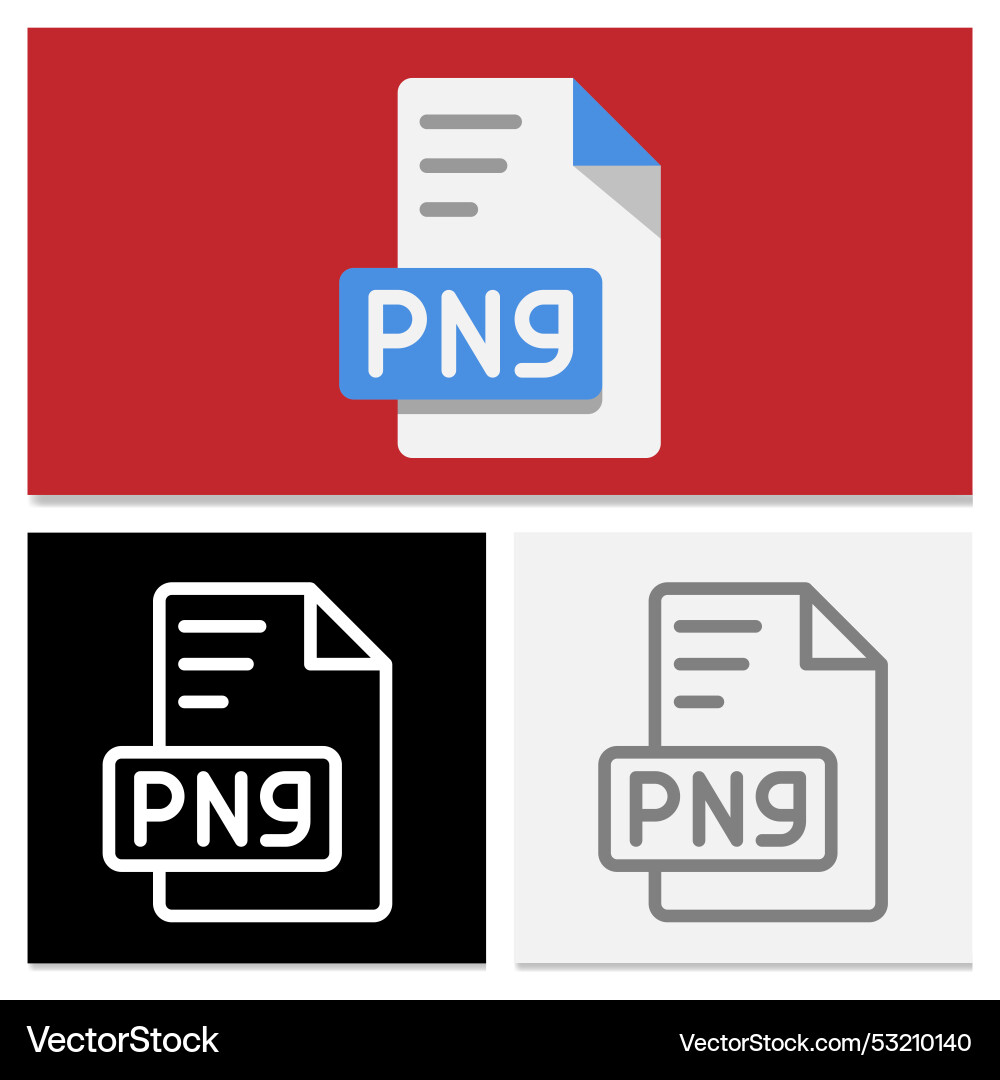 Set png document file format flat Vector Image