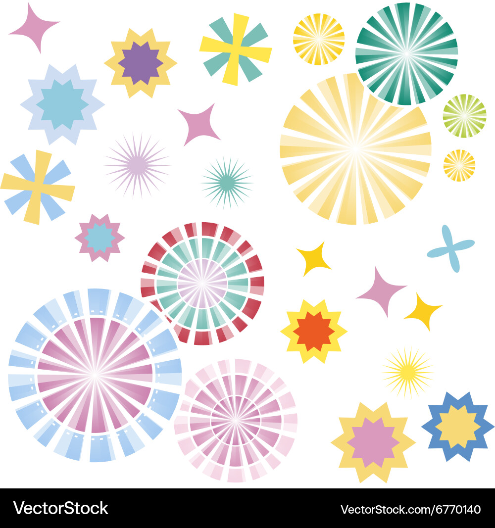 Sparkles colourful symbols Vector Image