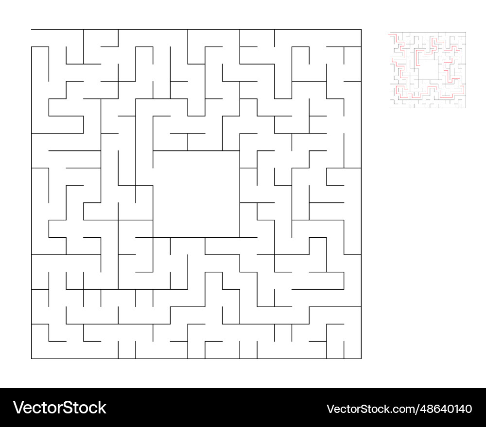 Square maze logic game with labyrinths Vector Image