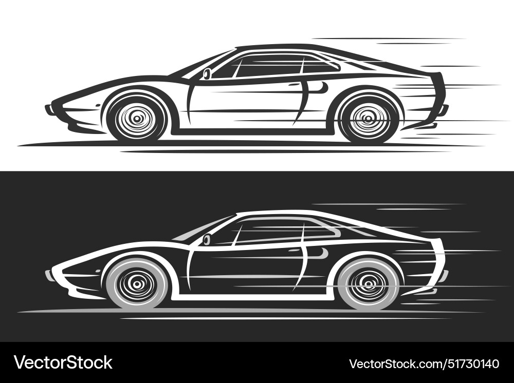 Vintage Sport Auto Silhouette vektorbild