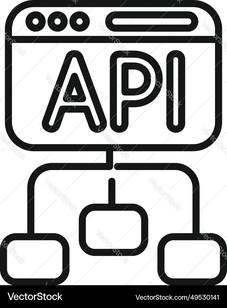 Api scheme gear hosting icon outline code Vector Image