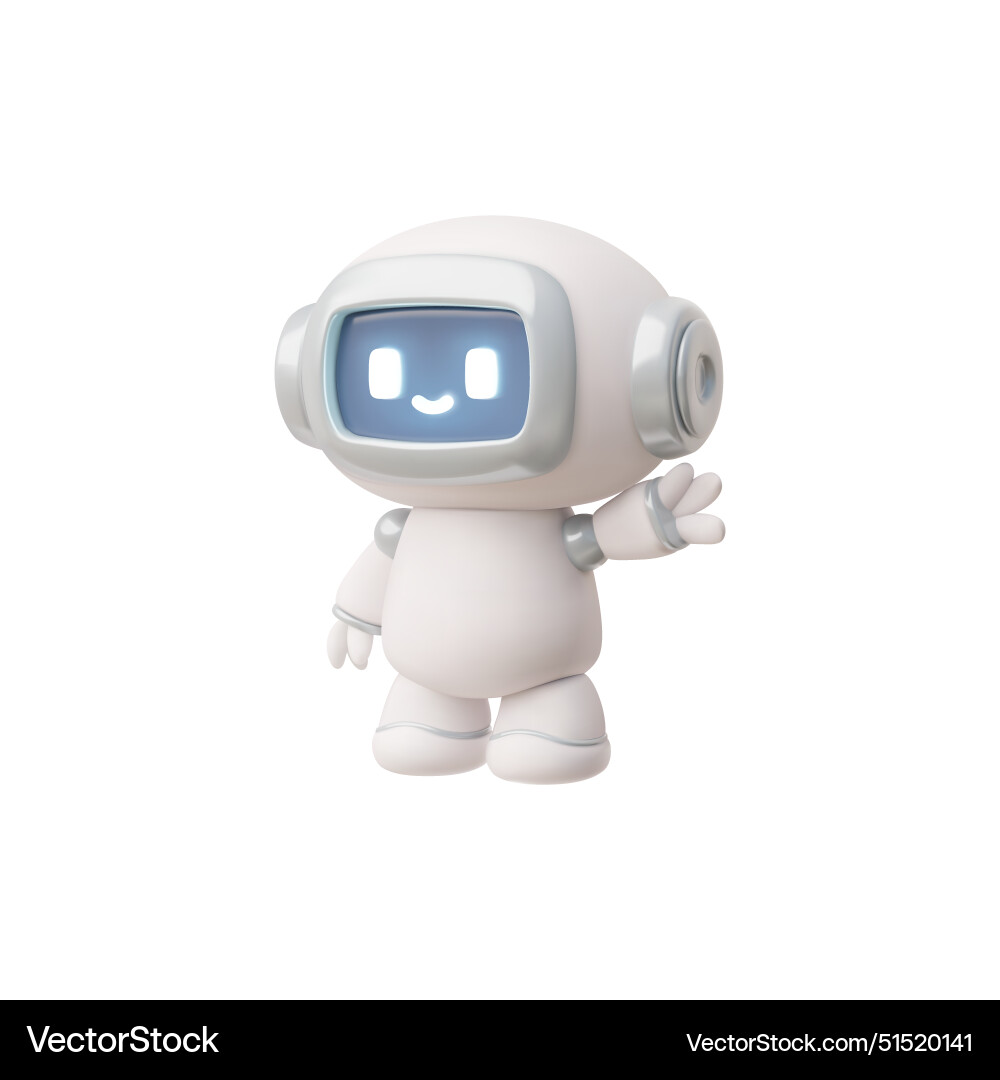 Chatbot robot greetings 3d render vector image