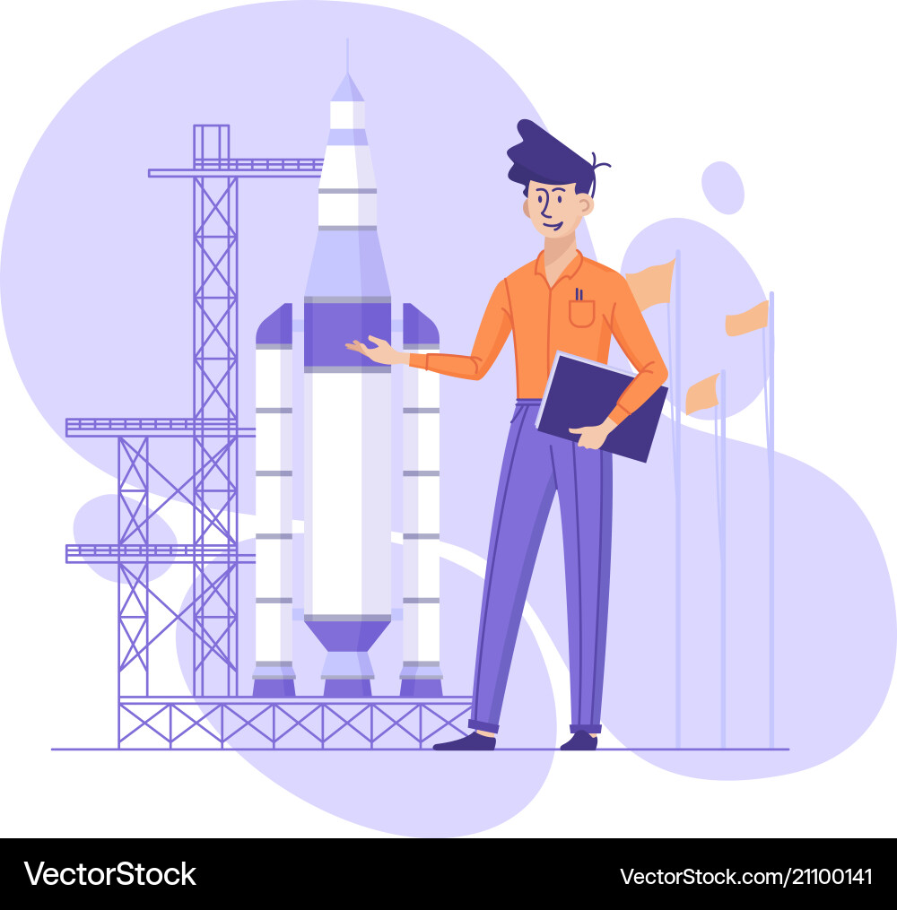 Developer presents startup project Royalty Free Vector Image