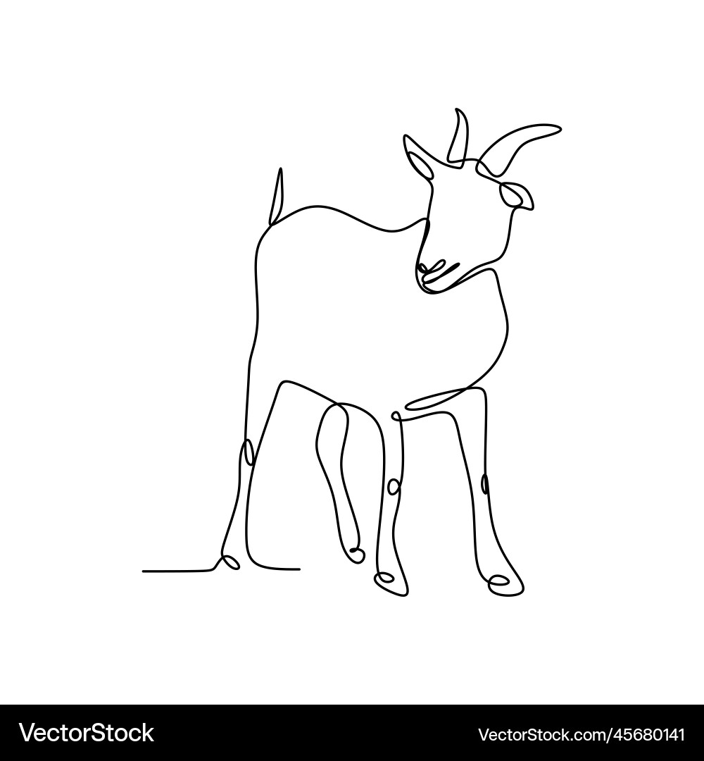 Drawing a continuous line of sheep Vector Image