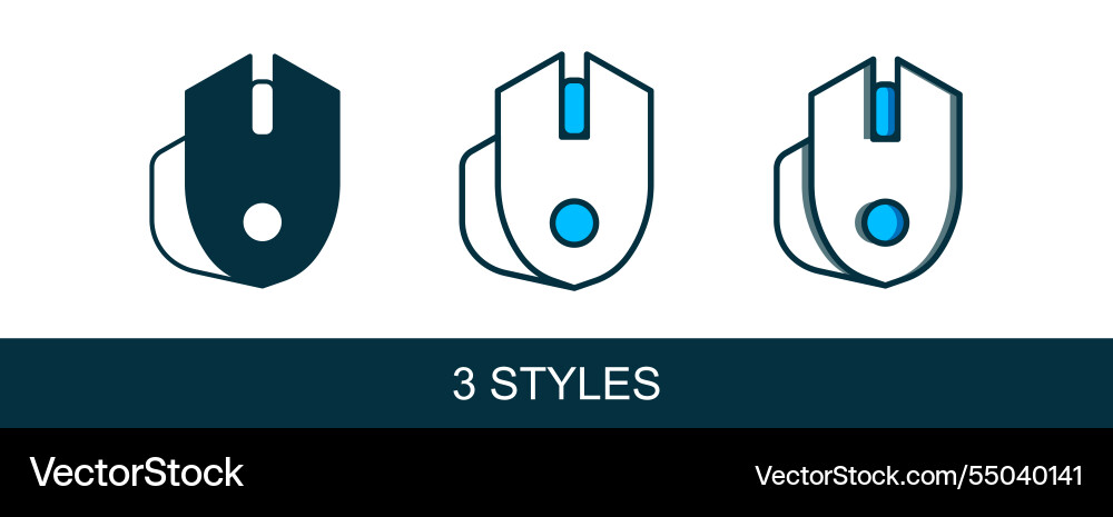 Filled outline computer mouse gaming icon Vector Image