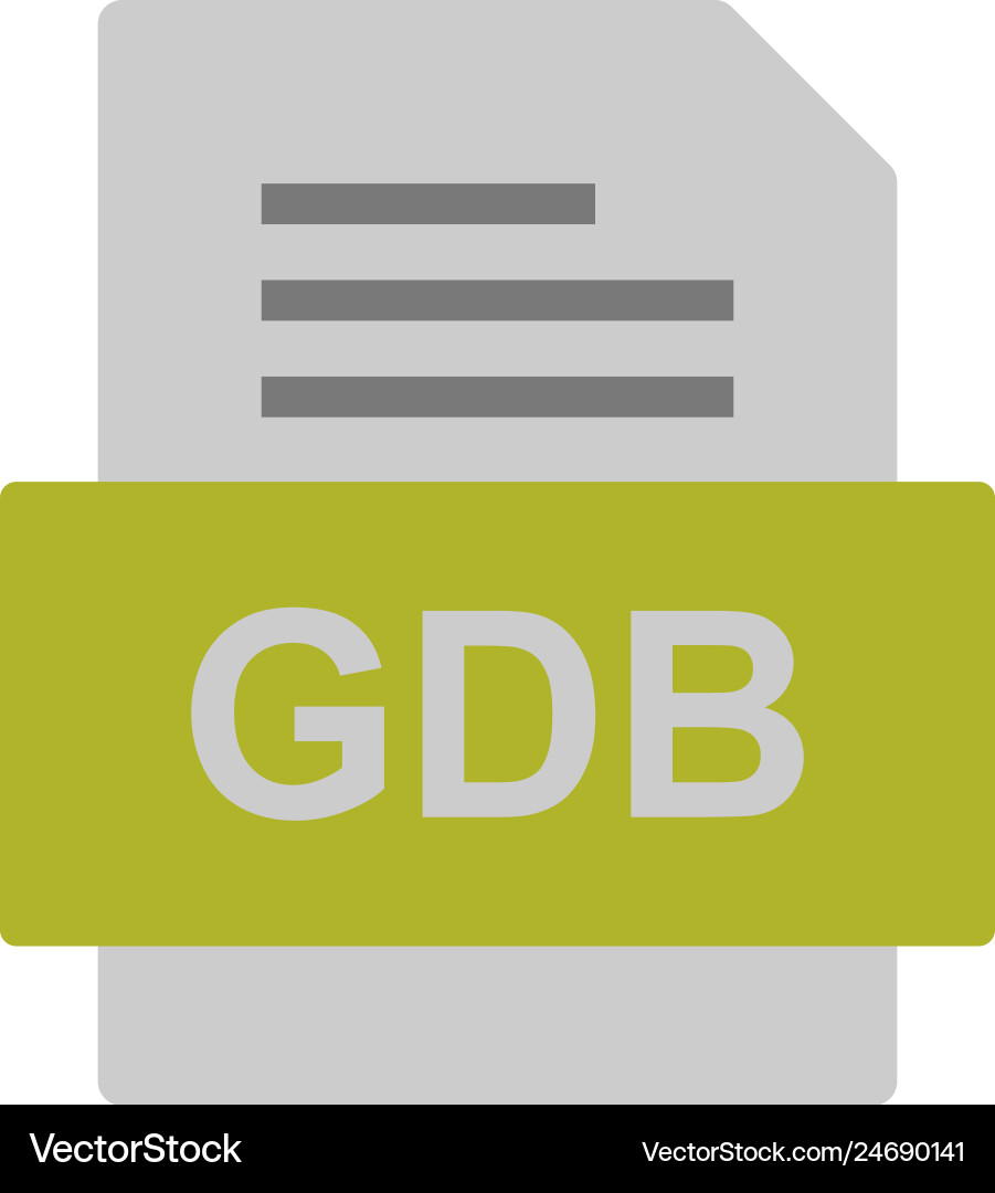 Gdb file document icon Vector Image