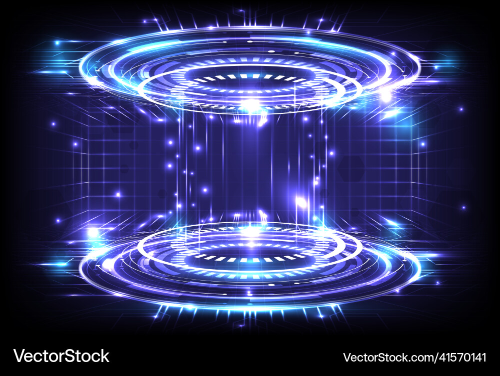 Gui and ui virtual reality portal hologram vector image