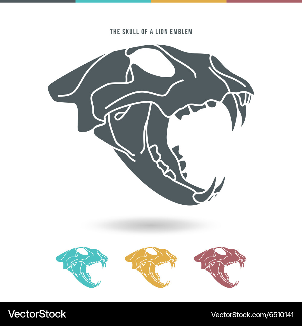 Lion Skull Emblem Vector Image