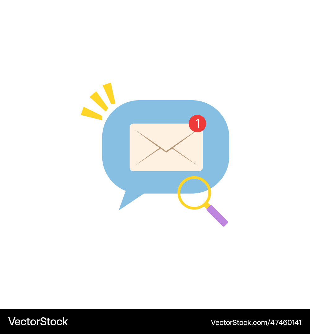 Message icon email with notification Vector Image