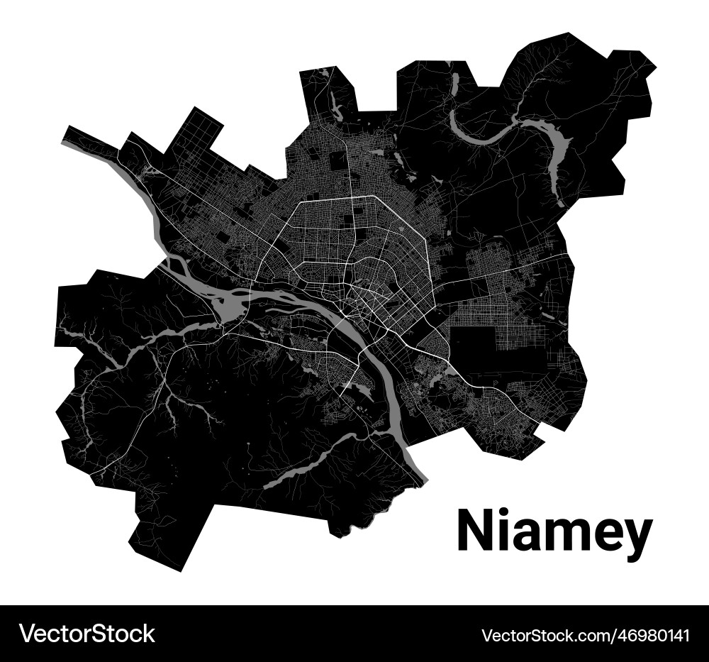Niamey city map capital of niger municipal Niamey city map capital of niger municipal vector image