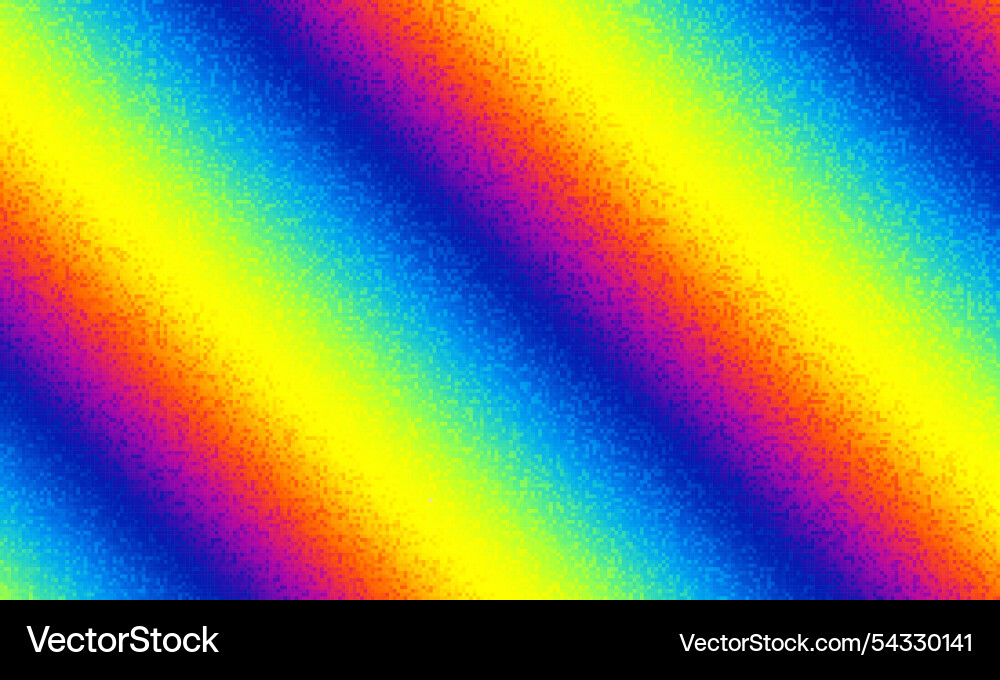 Pixelated rainbow diagonal gradient background Pixelated rainbow diagonal gradient background vector image
